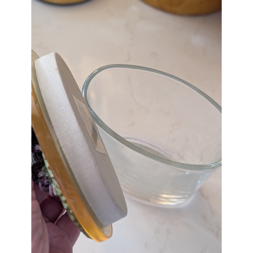 Clear Glass Trinket Jar with 3D Embossed Lavender Floral Lid - Picture 4 of 5